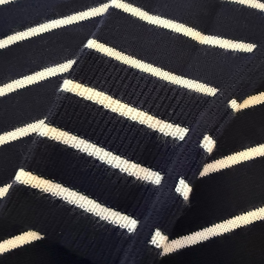 LOFT NWT size XS navy and white striped sweater. - Picture 3 of 6